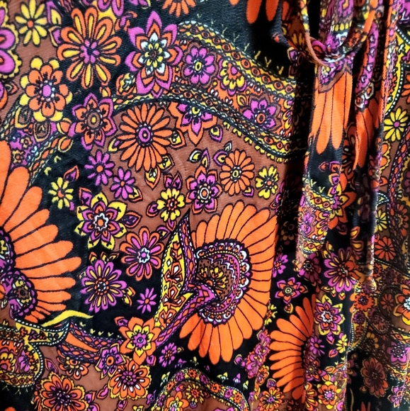 Vintage 60s Pussybow Psychedelic Maxi Dress - Picture 10 of 10
